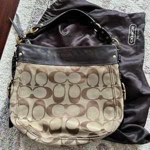 Signature Coach monogram bag with leather